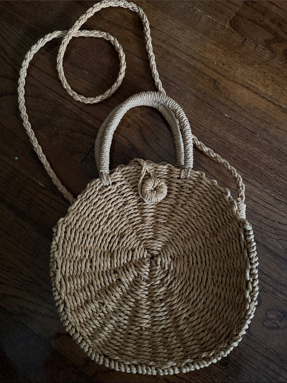 BARNEYS NY Round Straw Crossbody Bag